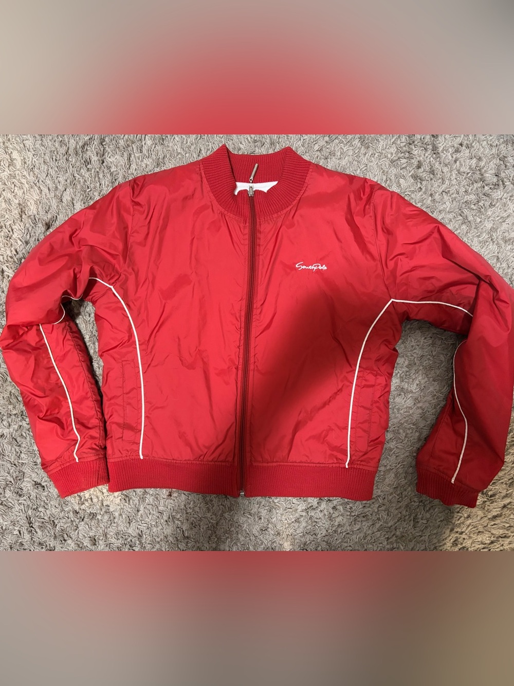 Vtg REVERSIBLE Red South Pole Women's Bomber Jacket